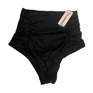 Women's Black High-Waisted swim bottoms